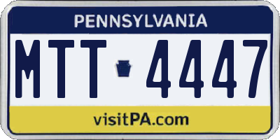 PA license plate MTT4447