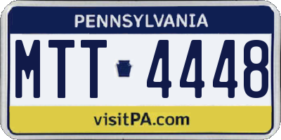 PA license plate MTT4448