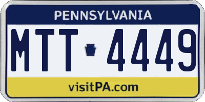 PA license plate MTT4449