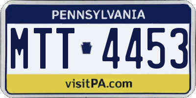 PA license plate MTT4453