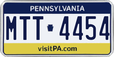 PA license plate MTT4454