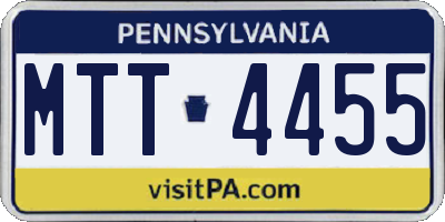 PA license plate MTT4455