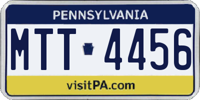PA license plate MTT4456