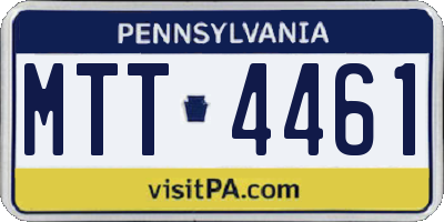 PA license plate MTT4461