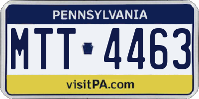 PA license plate MTT4463