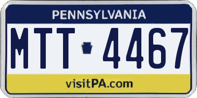 PA license plate MTT4467