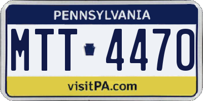 PA license plate MTT4470