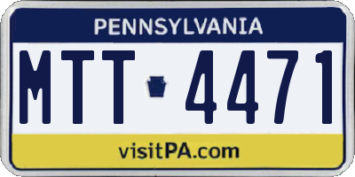 PA license plate MTT4471