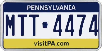 PA license plate MTT4474