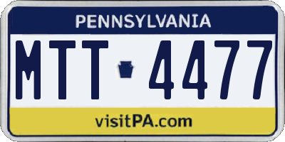 PA license plate MTT4477