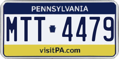PA license plate MTT4479