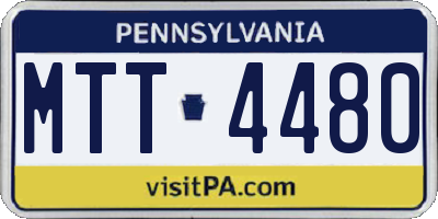 PA license plate MTT4480