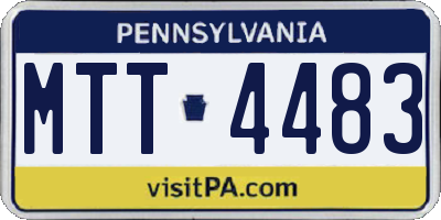 PA license plate MTT4483