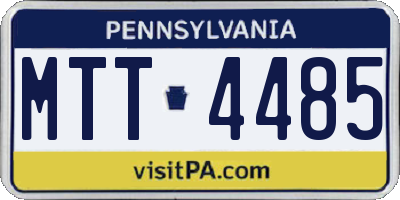 PA license plate MTT4485