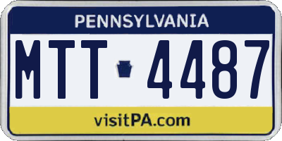 PA license plate MTT4487