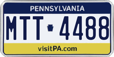 PA license plate MTT4488