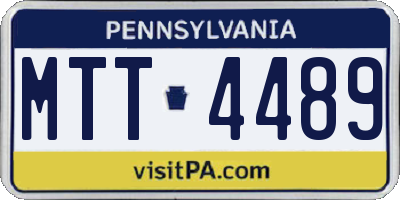 PA license plate MTT4489