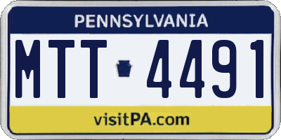 PA license plate MTT4491