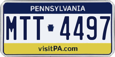 PA license plate MTT4497