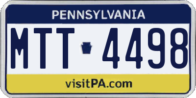 PA license plate MTT4498