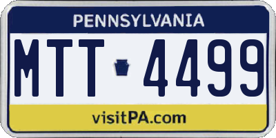 PA license plate MTT4499