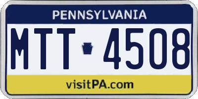 PA license plate MTT4508