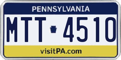 PA license plate MTT4510