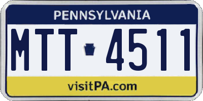 PA license plate MTT4511