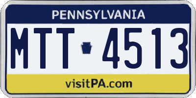 PA license plate MTT4513