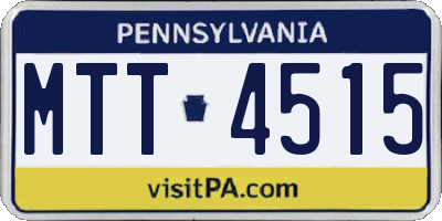 PA license plate MTT4515