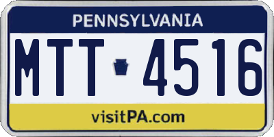 PA license plate MTT4516