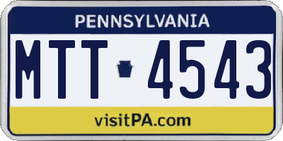 PA license plate MTT4543