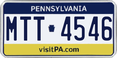 PA license plate MTT4546