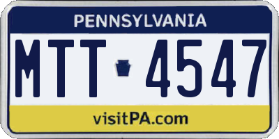 PA license plate MTT4547