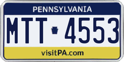 PA license plate MTT4553