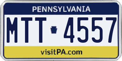 PA license plate MTT4557
