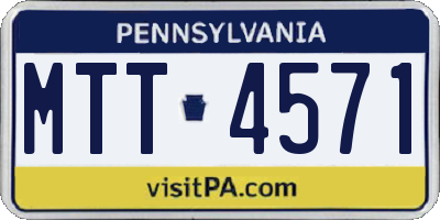 PA license plate MTT4571