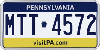 PA license plate MTT4572