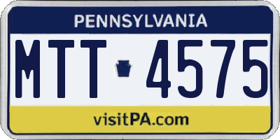 PA license plate MTT4575