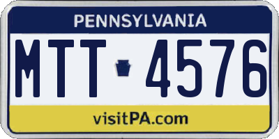 PA license plate MTT4576