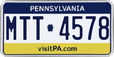 PA license plate MTT4578