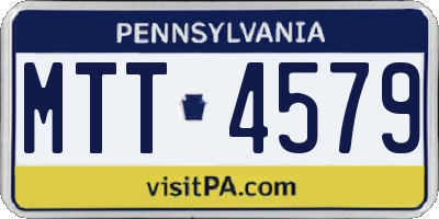 PA license plate MTT4579