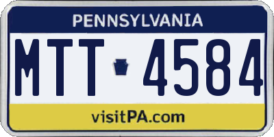PA license plate MTT4584