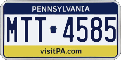 PA license plate MTT4585