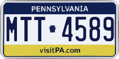 PA license plate MTT4589