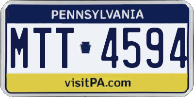 PA license plate MTT4594