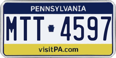 PA license plate MTT4597