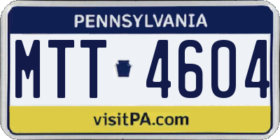 PA license plate MTT4604