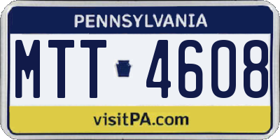 PA license plate MTT4608