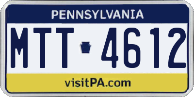 PA license plate MTT4612
